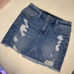 High-Rise Denim Skirt